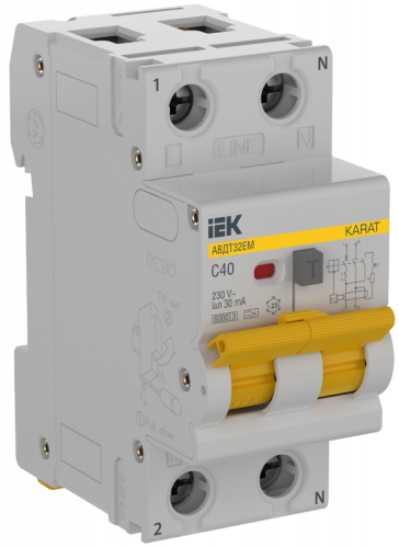 KARAT АВДТ32EM C40 30мА тип A IEK | код KA-VD14-1-040-C-030-A | IEK