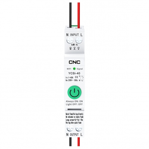 Интеллектуальный выключатель YCSi-40WJ 1P+N 40A | код A033757 | CNC