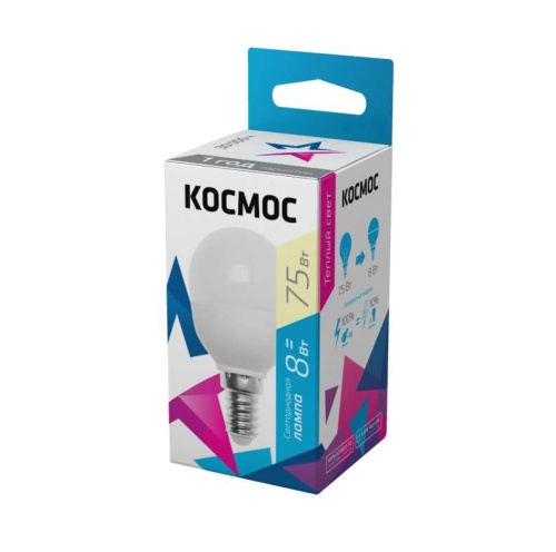 Лампа светодиодная GL45 8Вт E14 3000К 220В Космос | код Lksm_LED8wGL45E1430 | КОСМОС Лампа светодиодная GL45 8Вт E14 3000К 220В Космос | код Lksm_LED8wGL45E1430 | КОСМОС