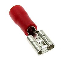 Клемма ножевая изолированная F-типа (гнездо) RUICHI FDD 1.25-187 мм, красная | код 104238 | Ruichi