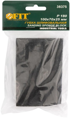 Губка шлифовальная угловая, алюминий-оксидная, 100х70х25 мм, средняя жесткость Р 180 | код 38375 | FIT