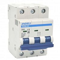Автоматический выключатель DZ66-63/3P 1A 6kA х-ка C (ANDELI) | код ADL01-248 | ANDELI