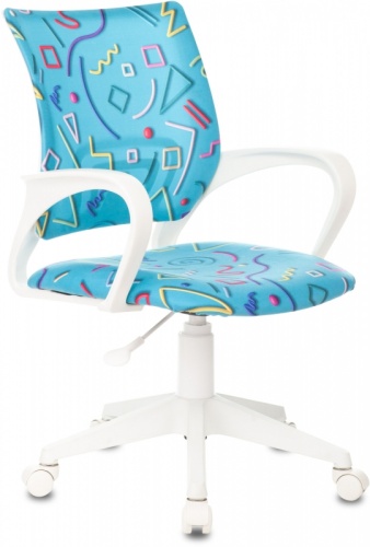 Кресло детское Бюрократ BUROKIDS 1 W голубой Sticks 06 крестов. пластик пластик белый | код 1920811 | БЮРОКРАТ Кресло детское Бюрократ BUROKIDS 1 W голубой Sticks 06 крестов. пластик пластик белый | код 1920811 | БЮРОКРАТ