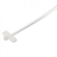Стяжка нейлоновая неоткрывающаяся безгалогенная (halogen free) 200x2.5 мм полиамид 6.6 с площадкой для маркера (100 шт), Hyperline GTK-200MC | код 16068 | Hyperline