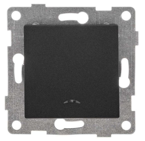 Выключатель 1-кл. СП Ugra 10А 250В с индикацией механизм графит | код С11В18-010 | GUSI Выключатель 1-кл. СП Ugra 10А 250В с индикацией механизм графит | код С11В18-010 | GUSI