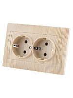 Розетка двойная 2П+З 16А 250В сосна Лама TDM | код SQ1815-0325 | TDM