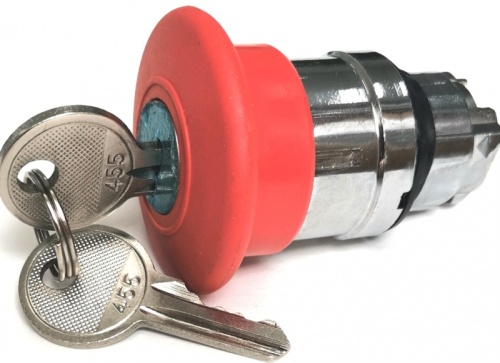 КМЕ 56ФКС красный IP65 ZB4BS94.BR Головка кнопки аварийного останова, металл, грибовидный ?40, ?22, с ключом | код ZB4BS94.BR | Briswik