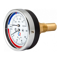 Термоманометр ТМТБ-31T Dy 80 с задн. подкл., 1/2", 10 бар 0-120* (L=46мм, кл. точн. 2,5) | код. ТМТБ-31T.0410120 | VALTEC