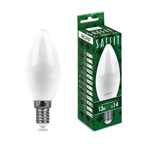 Лампа светодиодная LED 13вт Е14 дневной матовая свеча | код 55172 | Feron