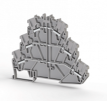 307 191, Клеммник 3-х ярусный пружинный быстрозажимной (Push in), 2,5 мм.кв. (синий), PYK2,5-3F | код 0.0.0.3.07191 | KLEMSAN