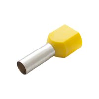 Наконечник штыревой втулочный изолированный двойной НШВИ(2) 6,0-14 цвет желтый | код NSHvI2-6-14-Y | Engard