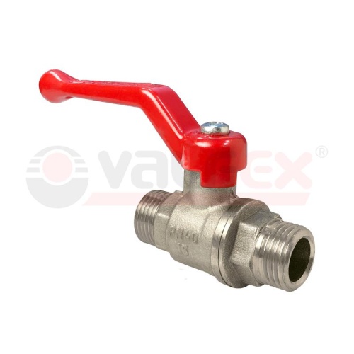 Кран шаровой ручка-рычаг (наружн./наружн.) 1/2дюйм латунь с никелир. покрытием (96/24) | код VF.220.NR1.012 | VALFEX