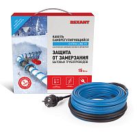 Кабель греющий саморегулирующийся REXANT 15MSR-PB, на трубу, 15 м/225 Вт | код 51-0621 | REXANT