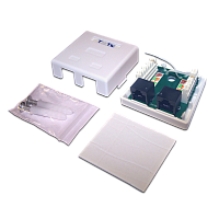 Настенная розетка, 2 порта RJ-45 категории 5е, UTP, белая | код TWT-SM2-4545-WH | TWT