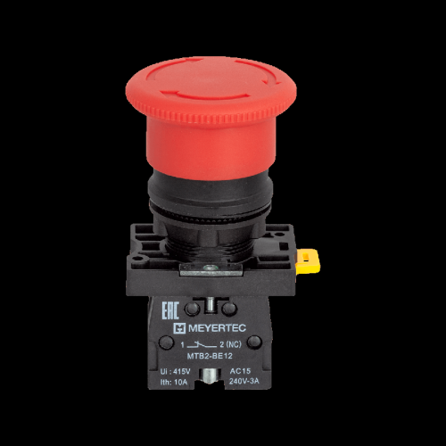Кнопка грибовидная аварийной остановки, красная, 40 мм, возврат поворотом с фиксацией, 1NC, IP54, пластик MTB2-ES542 | код 139422 | MEYERTEC фото 2 Кнопка грибовидная аварийной остановки, красная, 40 мм, возврат поворотом с фиксацией, 1NC, IP54, пластик MTB2-ES542 | код 139422 | MEYERTEC фото 2
