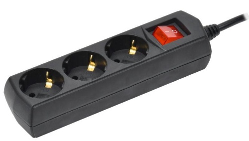 Удлинитель 3х3м с заземл. 10А IP20 У03В 250В ПВС 3х1 черн. | код WYP10-10-03-03-ZK-K02-G | GENERICA