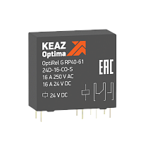 Миниатюрное промежуточное реле 8,10, 16 А OptiRel G RP40-61-12D-16-CO-S | код 281038 | КЭАЗ