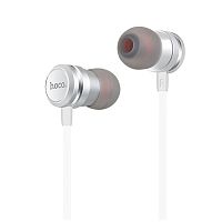 Проводные наушники-вставки с микрофоном Hoco M16 серебряный | код 6957531051718 | Hoco