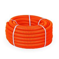 Труба гофрированная ПНД легкая безгалогенная (HF) оранжевая с/з д25 (50м/2600м уп/пал) | код PR.022561 | Промрукав