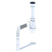 Сифон для мойки АНИ Грот 1 1/2' x 40 с гибкой трубой 40х40 | код A0105 | АНИ пласт