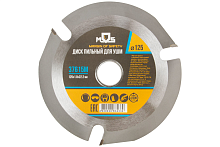 Диск пильный по дереву, посадочный диаметр 22.2 мм, 3 зуба с карбидными вставками, 125 мм | код 37615М | FIT