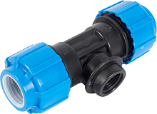 Тройник ПНД компрессионный ВР 32 х 1/2' х 32 | код 1012324 | Политэк