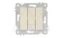 Rita - Выключатель трехклавишный, пруж. зажимы, сл.кость | код 2200-409-0102 | Mutlusan