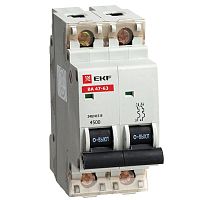 Автоматический выключатель ВА 47-63, 2P 5А (C) 4,5kA EKF|mcb4763-2-05C|EKF 