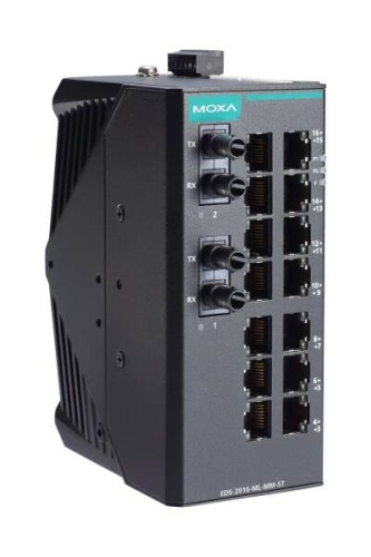 Коммутатор EDS-2016-ML-MM-ST-T Unmanaged Ethernet switch with 14 10/100BaseT(X) ports, 2 100BaseFX multi-mode ports with ST connectors, t: -40/75 C | код 00-06131697 | MOXA Коммутатор EDS-2016-ML-MM-ST-T Unmanaged Ethernet switch with 14 10/100BaseT(X) ports, 2 100BaseFX multi-mode ports with ST connectors, t: -40/75 C | код 00-06131697 | MOXA
