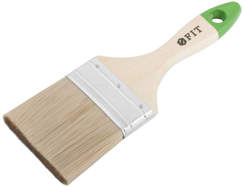 Кисть флейцевая "Микс" смешанная натуральная и искусственная щетина деревянная ручка 3дюйм (75мм) FIT 01197 фото 2 Кисть флейцевая "Микс" смешанная натуральная и искусственная щетина деревянная ручка 3дюйм (75мм) FIT 01197 фото 2