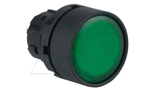 Головка кнопки PB3E, плоская, зеленая, с фиксацией, с подсветкой, 22mm, IP65 | код PB3E-FT1S00/G | АРТ