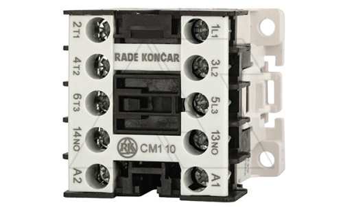 Мини-контактор CM1 10 24V 50Hz, 3P, 9A/(20A по AC-1), 4kW(400VAC), 24VAC, 1NO | код EACS34915 | Rade Koncar