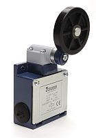 Выключатель концевой быстрого переключения угловой 2-х направленный с металлической консолью и резиновым роликом Ф50мм на коротком не регулируемом рычаге (1НО+1НЗ), L53K13MEL121 | код L53K13MEL121 | EMAS