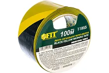 Лента сигнальная (черно-желтая) 50 мм х 100 м | код 11855 | FIT