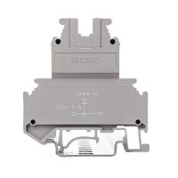 Клемма со встроенным диодом, двухуровневая, один диод между верхним и нижним уровнем, катод соединен с нижним уровнем, винтовой зажим, 4 точки подключения, 4 кв.мм, серая | код GUR-D-A | DKC