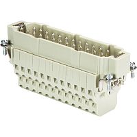 Вилочная контактная вставка REVOS, Size 24, двойная пружинная фиксация, 24 полюсов + РЕ, 500 V, 16 A, материал контактов: медный сплав, покрытие контактов: серебро | код 70.512.2453.0 | Wieland