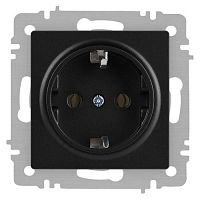 Розетка 1-м СП Accent 6-202-05 16А IP20 250В 2P+E Schuko антрацит Intro Б0063693