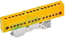 TEKFOR Шина PE земля изолированная на универсальном держателе 8х12-16-ЖЗ IEK | код TF-NN20-16-KL-K52 | IEK