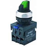 Переключатель подсвет. NP8-20XD/314, 3 полож. фикс., зелен., AC110-230В(LED), 2НО, IP65 (R) | код 667577 | CHINT