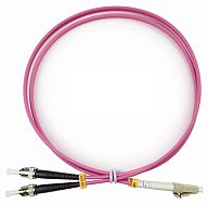 Cabeus FOP-50-OM4-LC-ST-1m Шнур оптический duplex LC-ST 50/125 mm OM4 1м LSZH | код 9160c | Cabeus