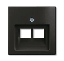 Basic 55 - Лицевая панель для двойной информационной розетки (шато-черный) | код 1753-0-0206 | ABB
