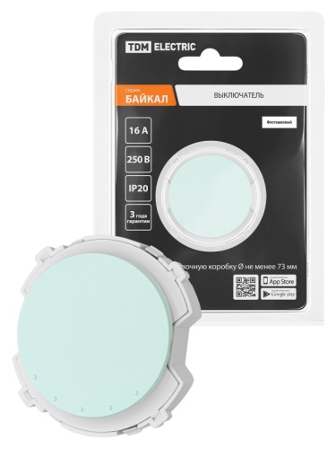 Выключатель 1-кл. 16А 250В фисташковый, Байкал TDM | код SQ1819-0130 | TDM