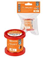 Припой ПОСу 95-5, проволока, ГОСТ 21931-76, ?1 мм, 50 г, катушка, инд. упак., Алмаз TDM | код SQ1025-1815 | TDM