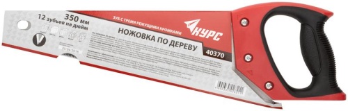 Ножовка по дереву, мелкий каленый зуб 12 ТPI, 3D заточка, пласт.прорезиненная ручка 350 мм | код 40370 | FIT Ножовка по дереву, мелкий каленый зуб 12 ТPI, 3D заточка, пласт.прорезиненная ручка 350 мм | код 40370 | FIT