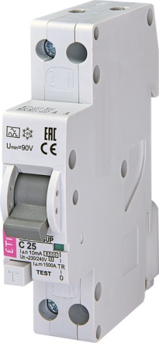 Диффер. автоматический выключатель KZS 1M SUP C 25/0,01 тип A (6kA) (верхн.подкл.) | код 002175856 | ETI Диффер. автоматический выключатель KZS 1M SUP C 25/0,01 тип A (6kA) (верхн.подкл.) | код 002175856 | ETI