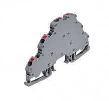 OPK 4-3C Клеммник 3-х ярусный пружинный быстрозажимной (Push in), 4 мм.кв. (серый) (1882) | код 1020183 | ONKA