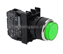 Кнопка выступающая зеленая B100HY (1НО) | код B100HY | EMAS