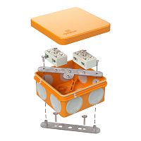 Коробка огнестойкая разветвительная для о/п двухкомпонентная 60-0210-FR6.0-4-4-Р Е15-Е60 RAL2004 80х80х40 (44 шт/кор) Промрукав | код 60-0210-FR6.0-4-4-Р | ПРОМРУКАВ