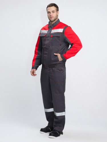 Костюм Сфера NEW (ткань Смесовая,210) полукомбинезон, темно-серый/красный, 52-54/ 182-188 | код 87468102 | Факел Костюм Сфера NEW (ткань Смесовая,210) полукомбинезон, темно-серый/красный, 52-54/ 182-188 | код 87468102 | Факел
