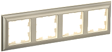 BRITE Рамка 4-мест. РУ-4-Бр беж./шамп. IEK | код BR-M42-12-3-K10 | IEK